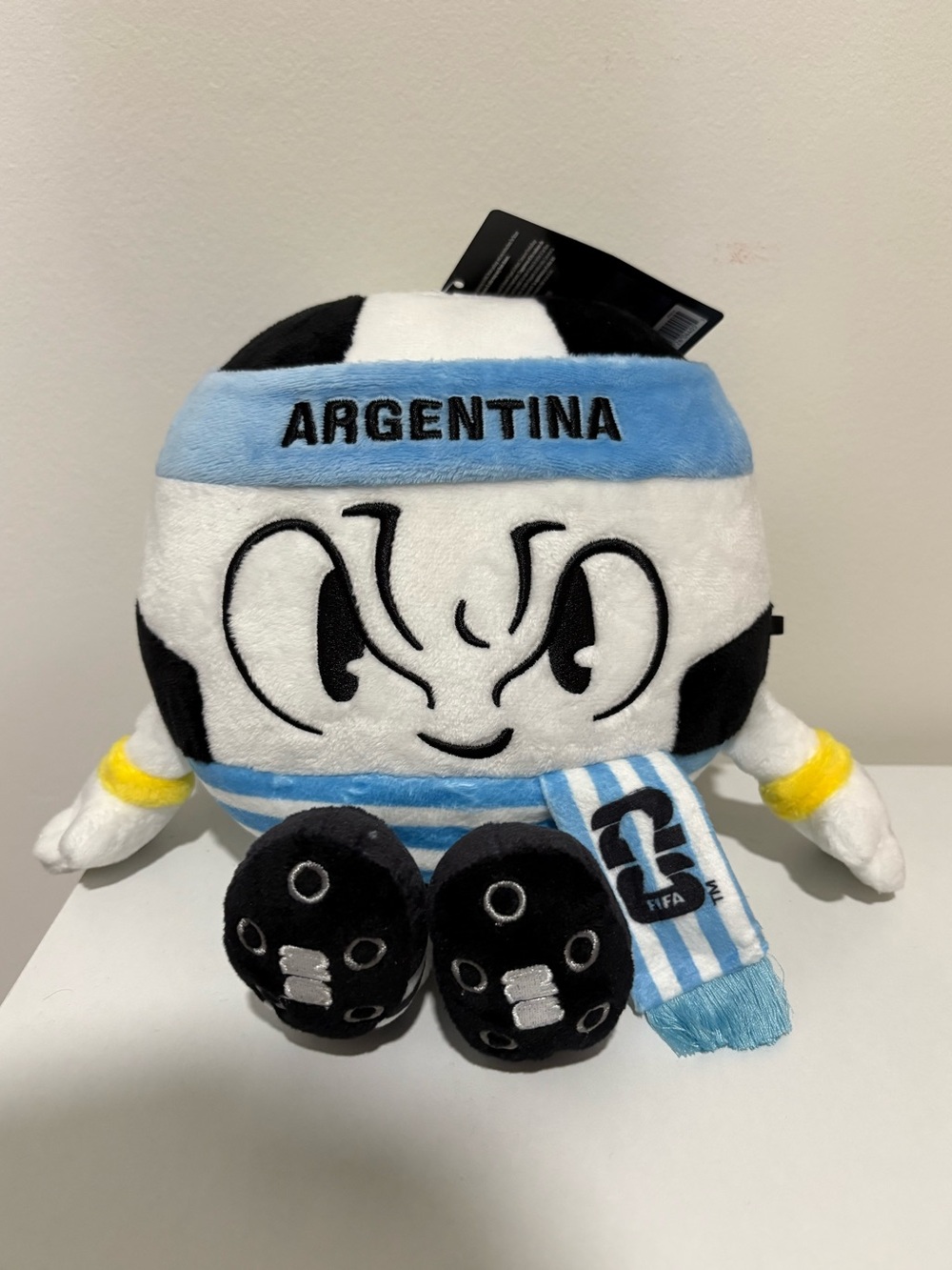 Plush Argentina Fifa Soccer Ball Character Toy - Blue and White